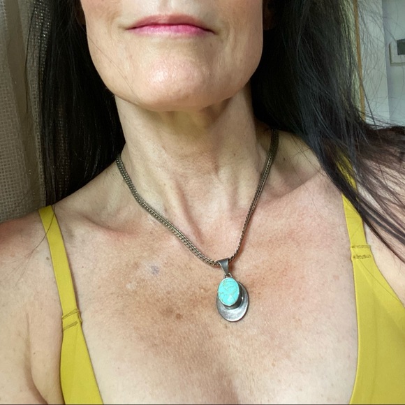 Sterling turquoise necklace - Picture 3 of 12
